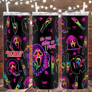 Neon Ghost Face Metal Insulated Tumbler